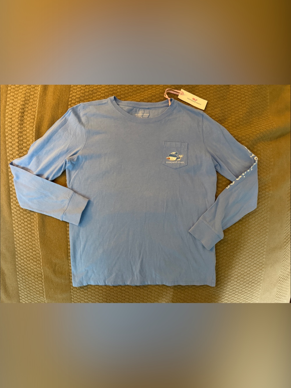 Vineyard Vines Light Blue Long Sleeve Pocket Tee